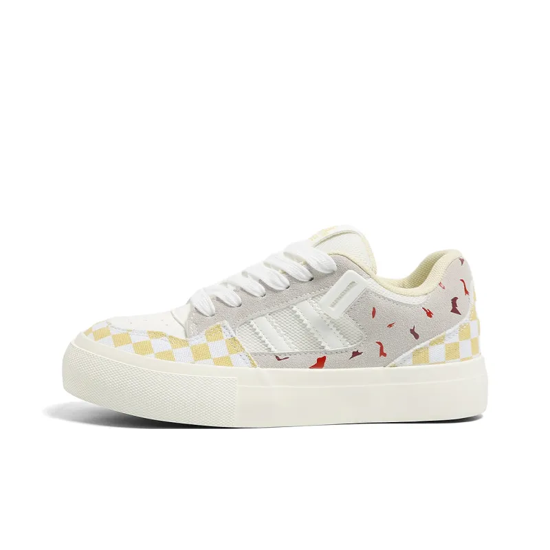 HUANQIU Slip Resistant, Abrasion Resistant, Breathable, Height Increasing Low Top Skateboard Shoes Women's Primulin-1