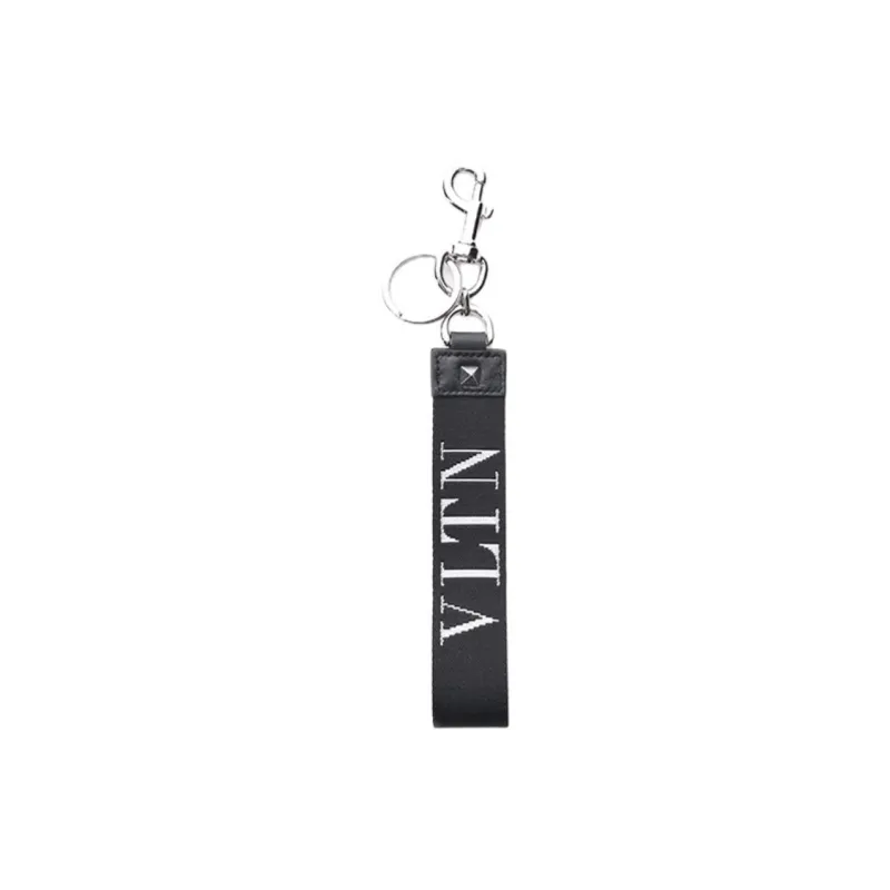 Valentino Cotton Fabric Keychains Unisex Black-0