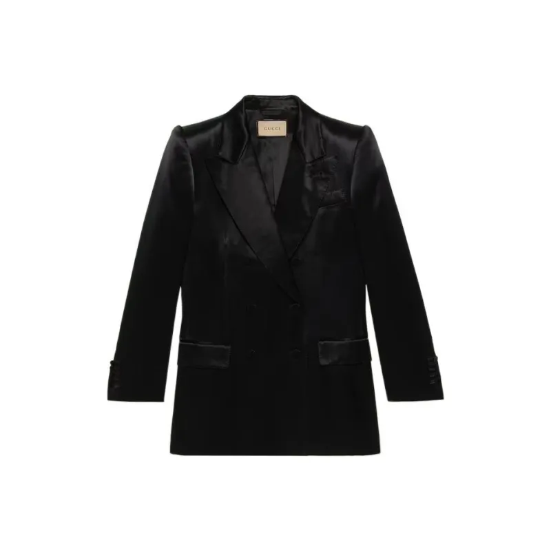 GUCCI Satin finish Double breasted Blazer-0