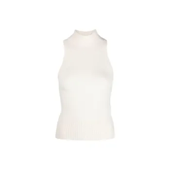 Patou Mock Neck Sleeveless Knitted Top