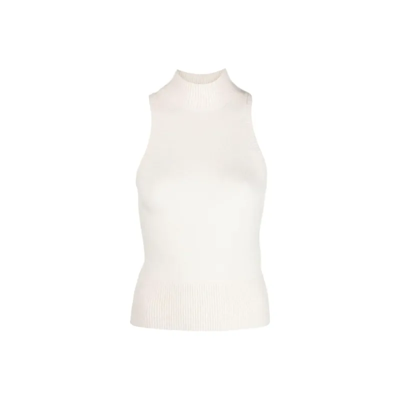 Patou Mock Neck Sleeveless Knitted Top-0