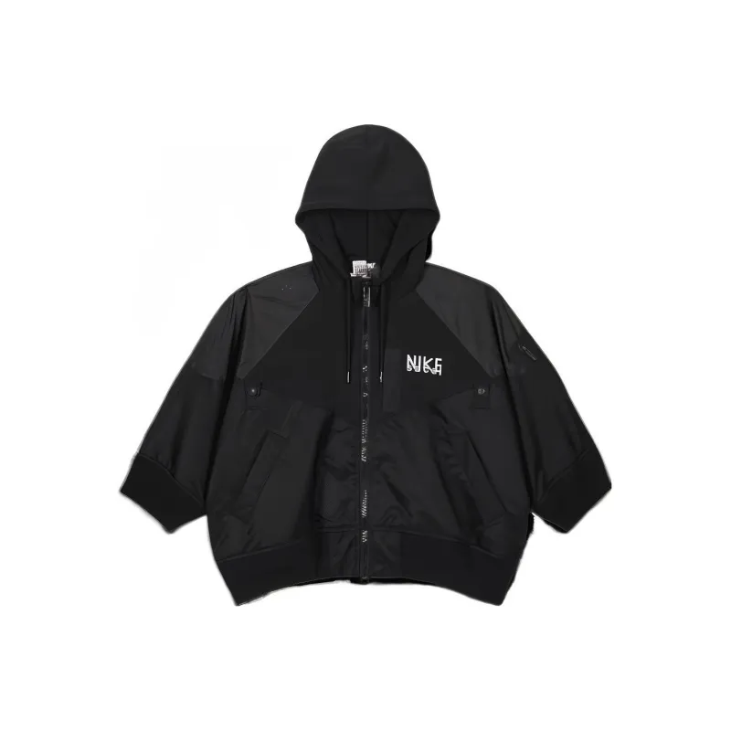 Nike X Sacai Women'ss Full Zip Hooded Jacket Asia Sizing Black-0