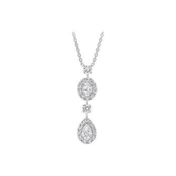 Graff 18K White Gold Necklaces Unisex Silver