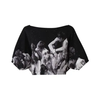 III VIVINIKO Shirt Women's Black Gray With Print
