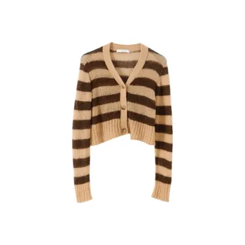 YUMOMO STAR Knitwear Women's Coffee Stripes