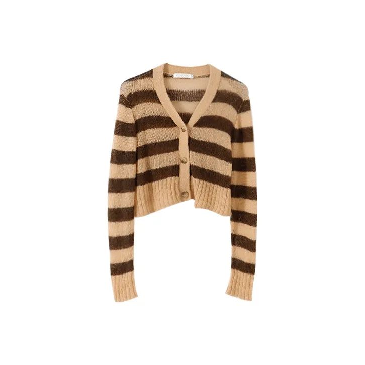 YUMOMO STAR Knitwear Women's Coffee Stripes-0