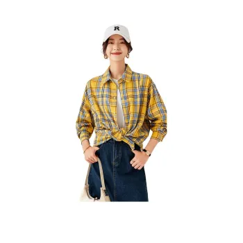 La Chapelle Shirt Women's Yellow Plaid