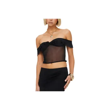 PRINCESS POLLY LOIRE OFF SHOULDER TOP Strapless Top Women's BLACK/Black