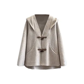 PAZZO Petite Loose Fit Versatile Woolen Coat Women's Oat