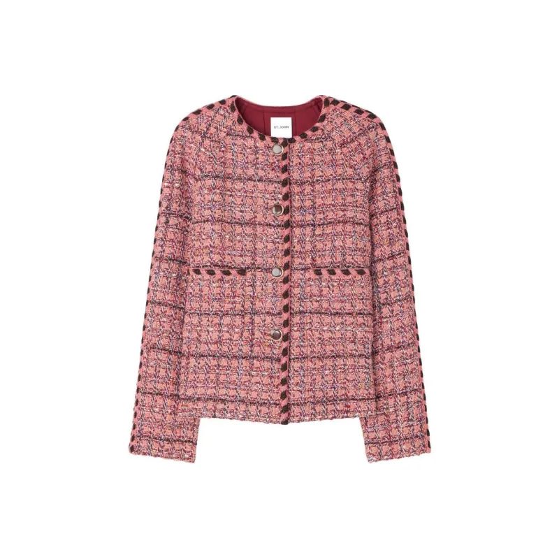 St. John Knitted trim Tweed Jacket-0