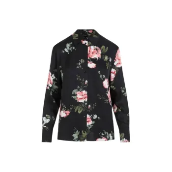 Erdem Seersucker Floral-motif Shirt