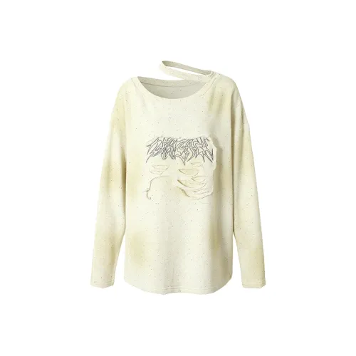 BE ALL KABUTO Sweatshirt Women's Yellow/White Spray Color