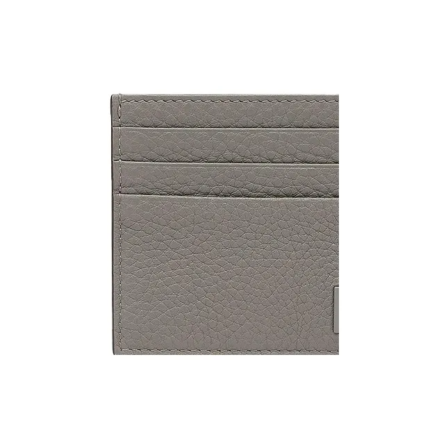 FENDI Cow Leather Card Holder Regular Men's Gray-4