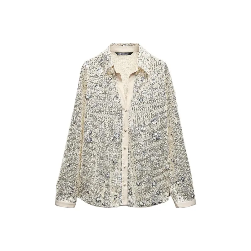 ZARA Shirts Women's Silver-0
