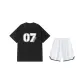 2-Piece Set (Black Top+White Pants)