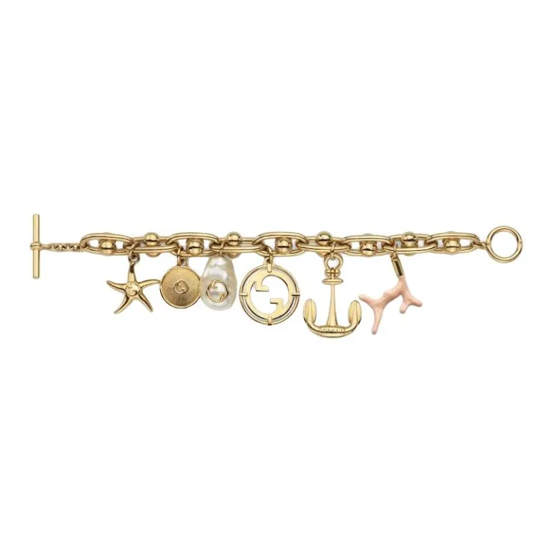 GUCCI Brass, Resin Pearl Bracelets Unisex Gold-1