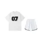 2-Piece Set (White Top+White Pants)