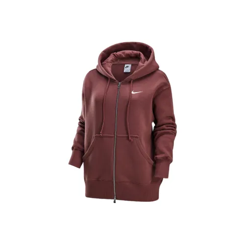 Nike Sportswear Phoenix FleeceSwoosh Sweatshirt Women's Red Brown/Sail White