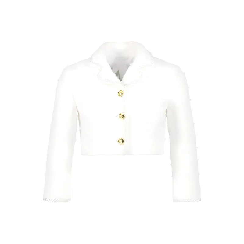 Giambattista Vall Cropped Tweed Jacket-0