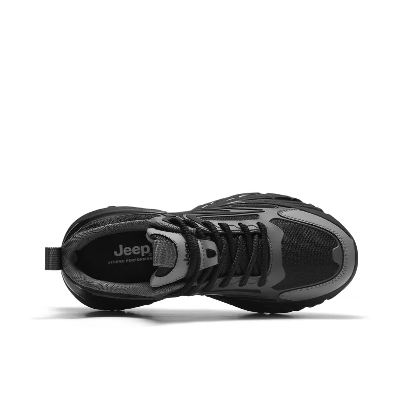 Jeep Chunky Sneakers Men Low Top Black-9