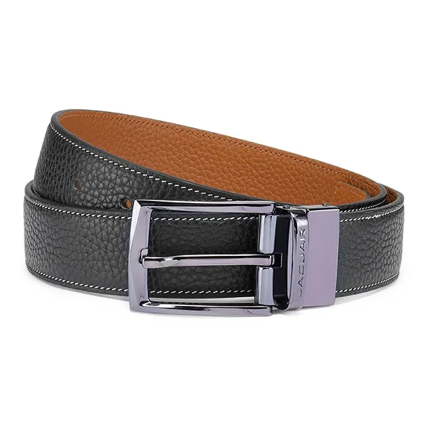 JAGUAR Cow Leather Belts Men's Gunmetal 3.4cm-4