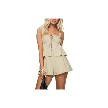 PRINCESS POLLY SPECTRA ROMPER Bodysuits Women's BEIGE/Beige