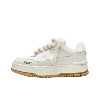 BUFFALO BOUND Anti-Slip Wear-Resistant Low-Top Skateboard Shoes Men's White