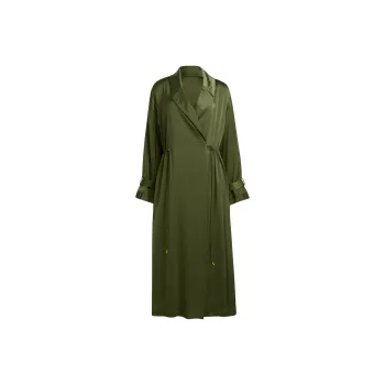 Adidas Ivy Park Halls Of Ivy Long Satin Jacket Wild Pine