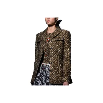 CHANEL Jackets Coats Women's Gold