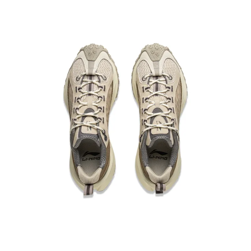 LiNing Anti Slip Wear Resistant Low Top Casual Shoes Unisex Gray Brown-3