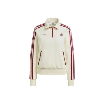 Sporty & Rich X Adidas Quarter Zip Track Jacket Cream/Merlot
