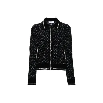 THOM BROWNE Spread collar Tweed Bomber Jacket