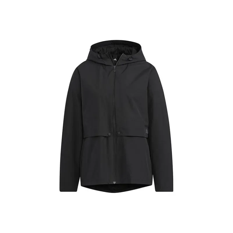 adidas Women'ss Zip-Up Hooded Jacket Black-0