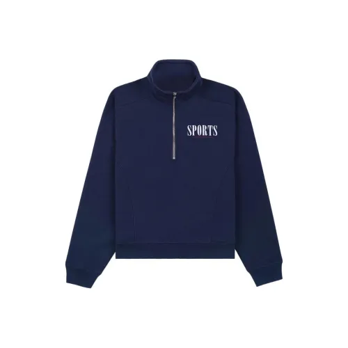 SPORTY & RICH Logo print Half zip Sweatshirt