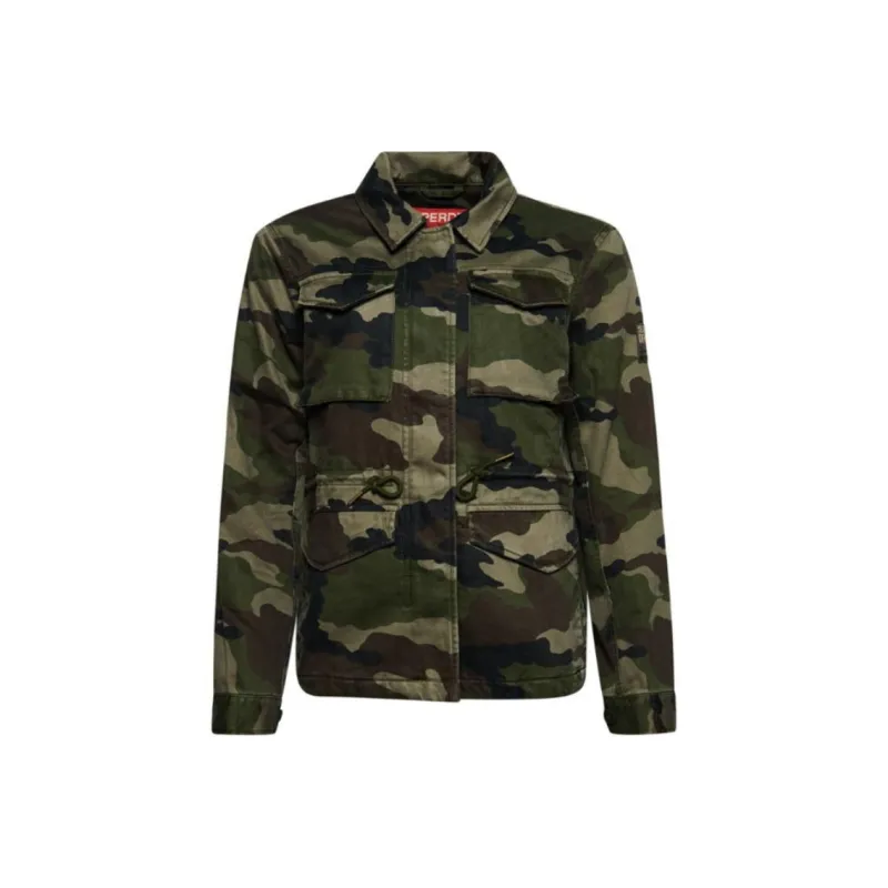 SUPERDRY Jackets Coats Women's Green Camouflage-0