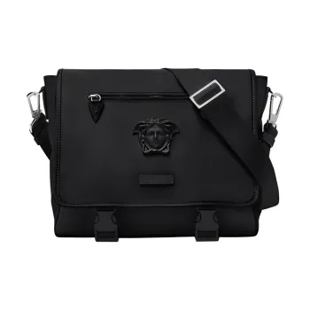 VERSACE La Medusa Nylon Shoulder Bag Crossbody Bag Messenger Bag Men's Black