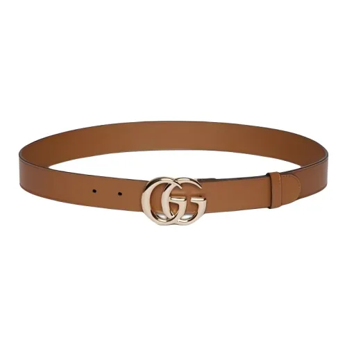 GUCCI Leather, Hardware Accessories Leather Belts Women's Brown Width 3CM
