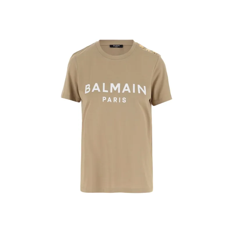BALMAIN Logo Printed Crewneck T Shirt-0