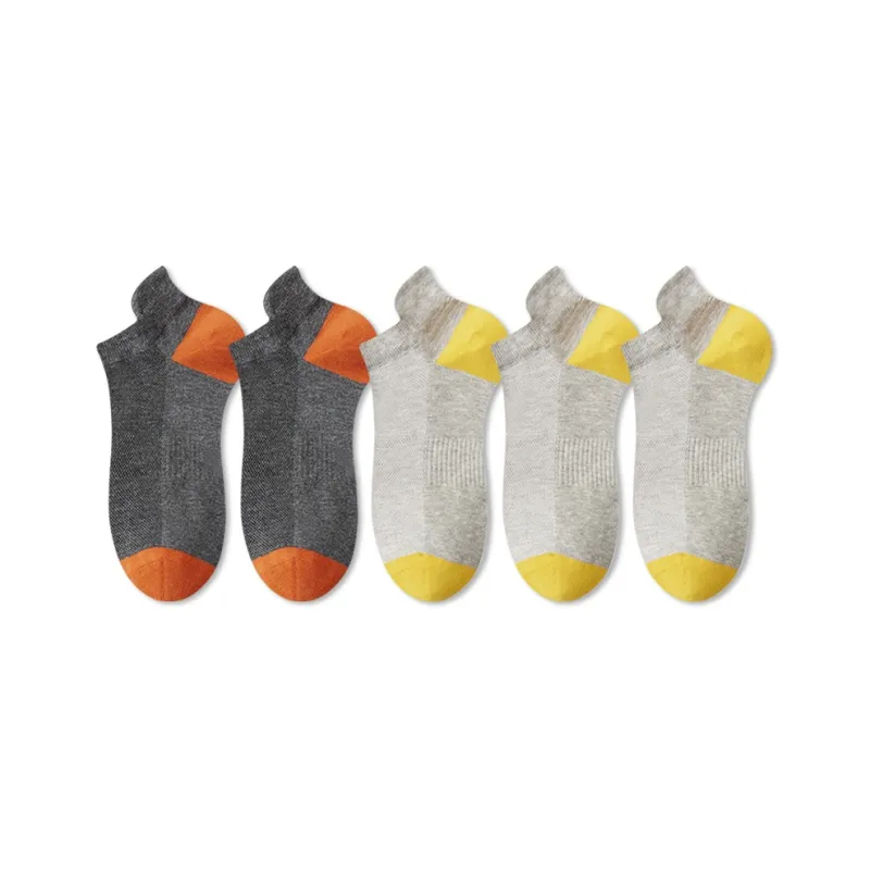 Mulong Family No Show Socks Men's 5 Pack Mixed Color-20