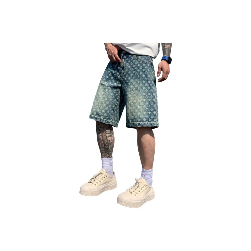 FUERZA Denim Shorts Unisex Blue-0