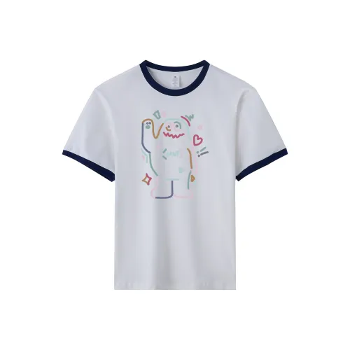 TEME T Shirt Women's White & Navy Blue
