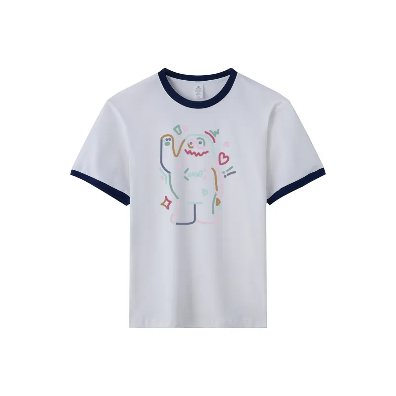 TEME T Shirt Women's White & Navy Blue-0