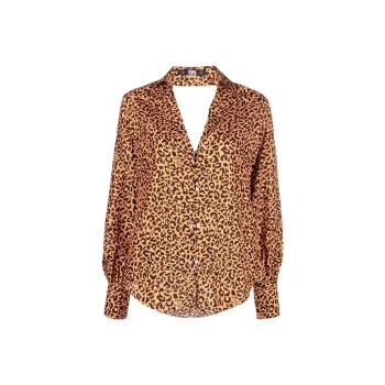 KARL LAGERFELD / Karl Lagerfeld Jeans Leopard print Backless Silk Blouse