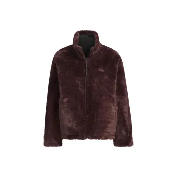 Adidas MODERN REVERSIBLE FUR Jackets Coats Women's Dark Gray Brown