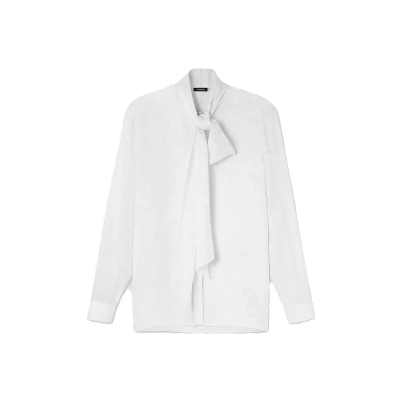 VERSACE Barocco Jacquard Pussy Bow Blouse-0