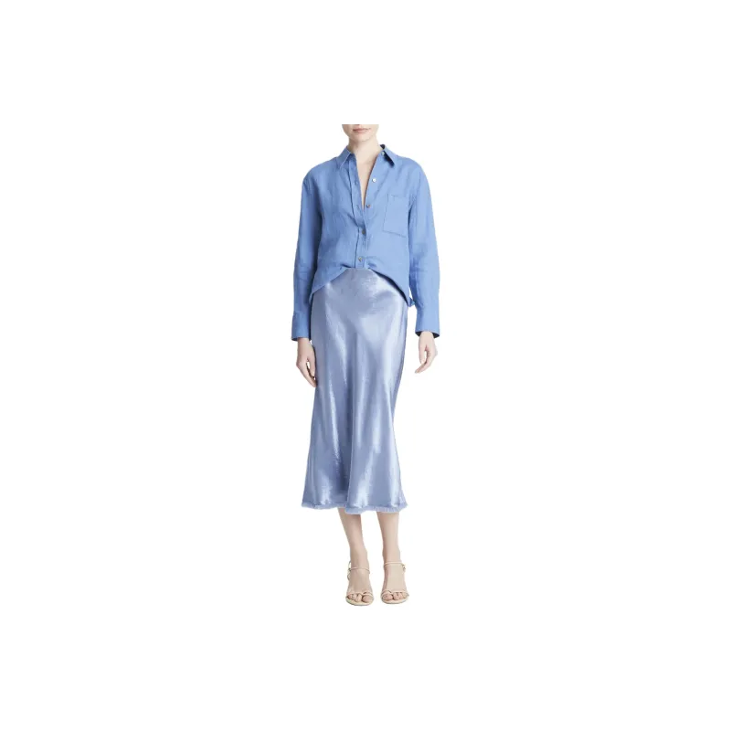VINCE Plain Linen Shirt-0