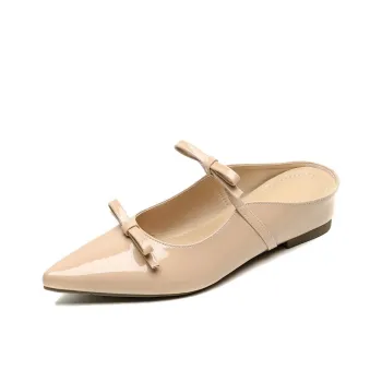 Than Than Me Rubber Sole Slip Resistant Closed Toe Slippers Women's Nude