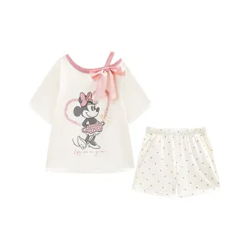 GUKOO x Disney Mickey Series Pajama Set Women's Pearl White