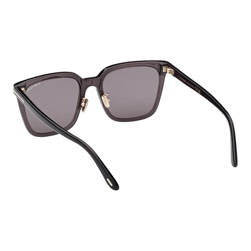 TF Plate Frame Square Sunglasses Unisex Gray-4