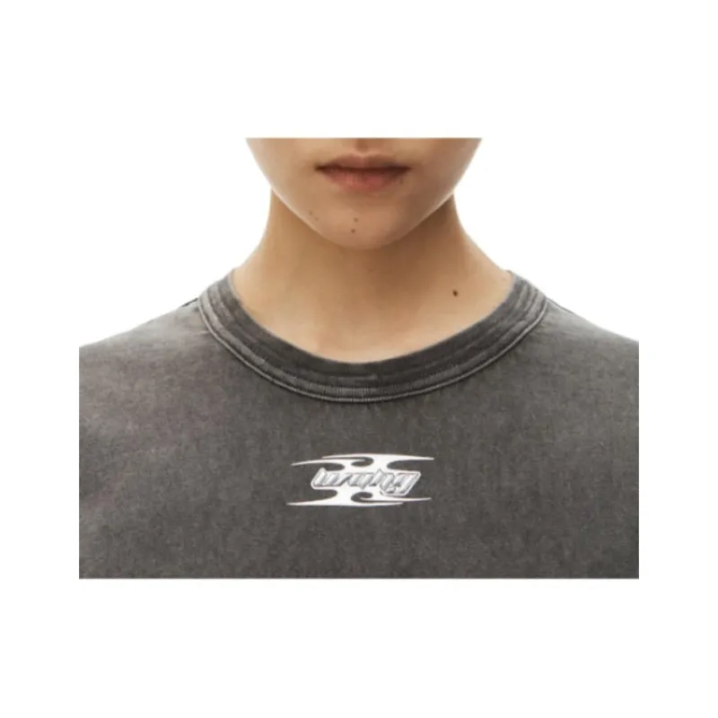 T By Alexander Wang Shrunken Tee Mini Blade Logo Dress Washed Cedar-4